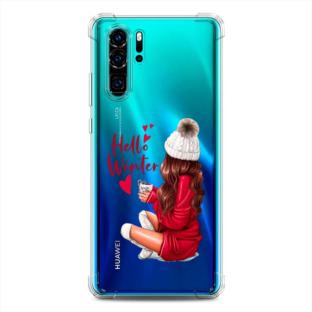 фото Противоударный силиконовый чехол "hello winter" на huawei p30 pro awog