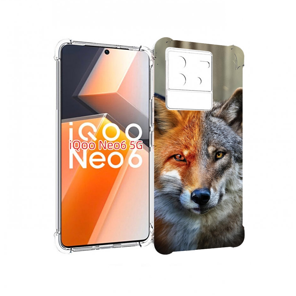 Чехол MyPads волк-лиса для Vivo iQoo Neo 6 5G