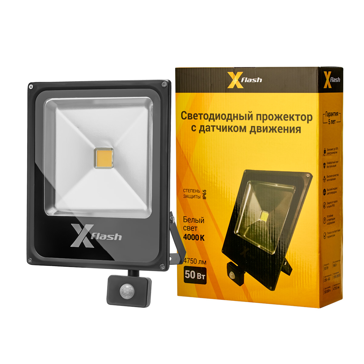 фото Прожектор led x-flash xf-fl-cob-pir-50w-4000k