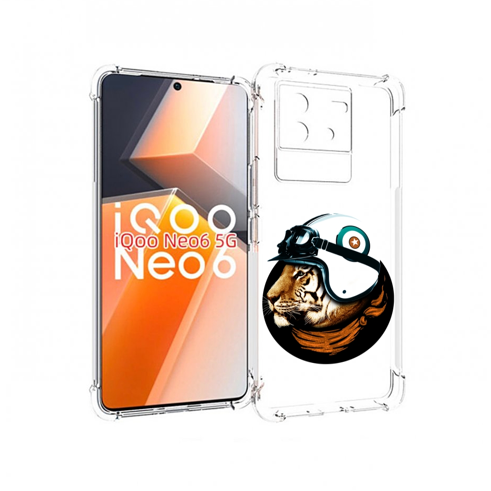 

Чехол MyPads Тигр в шлеме для Vivo iQoo Neo 6 5G, Прозрачный, Tocco