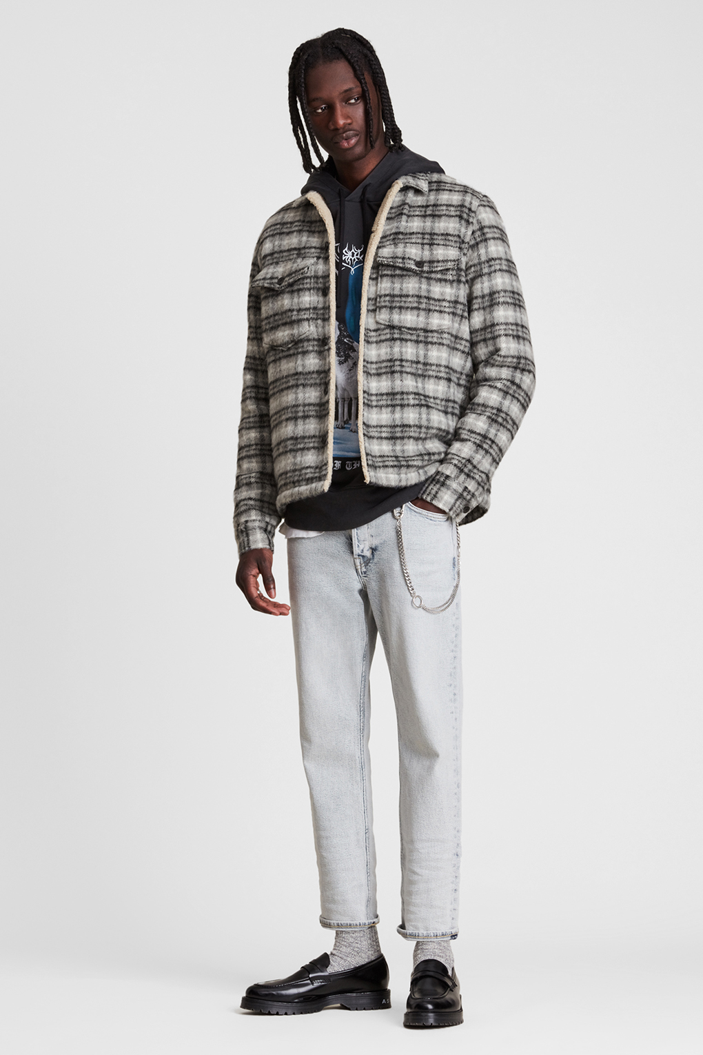 

Пальто мужское Allsaints MS168V серое L, Серый, MS168V
