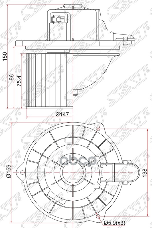 

Мотор отопителя салона HYUNDAI ACCENT 99-/GETZ 05- 1шт