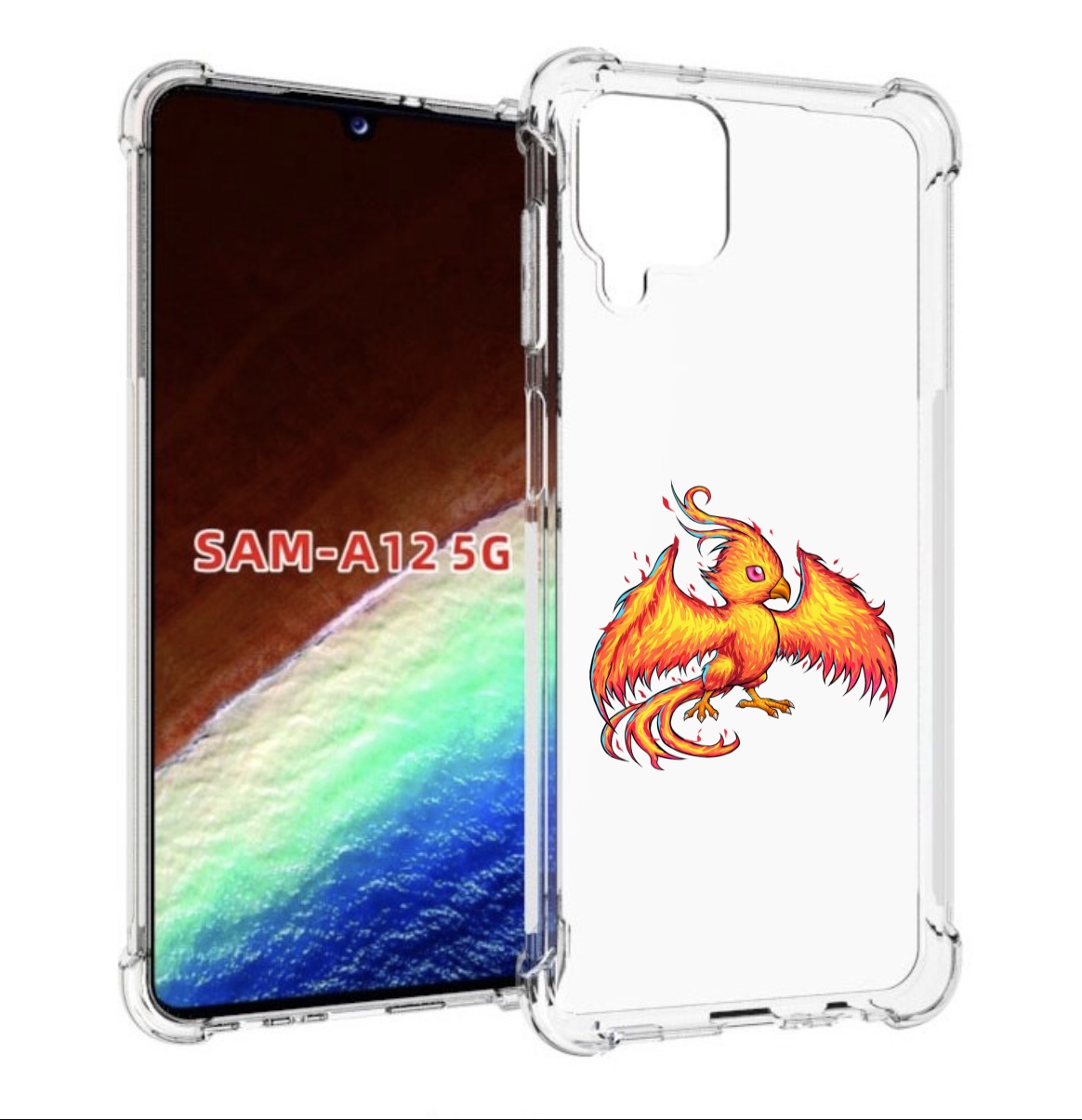 

Чехол MyPads огненная-птичка для Samsung Galaxy A12 (SM-A125F) 2020/21/A12 Nacho SM-A127F, Прозрачный, Tocco