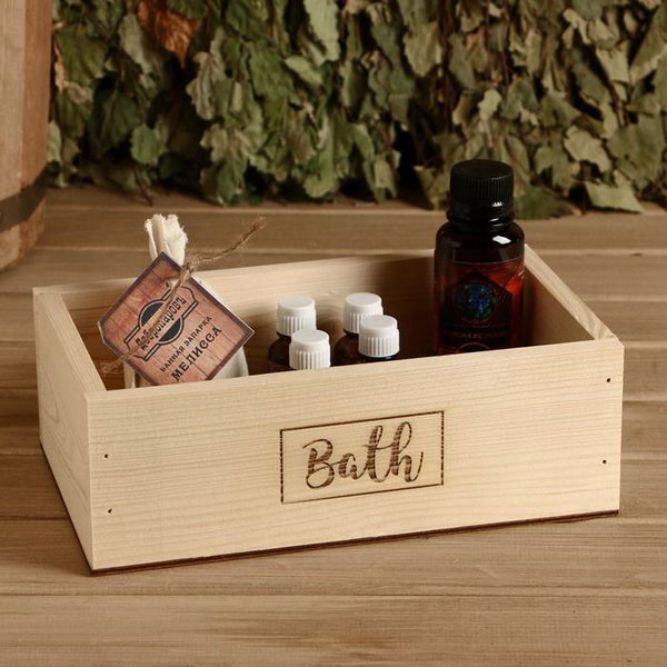 

Ящик деревянный "Bath", 24.5x14x8 см
