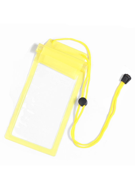 Водонепроницаемый чехол для смартфона со шнурком / универсальный на липучке / желтый