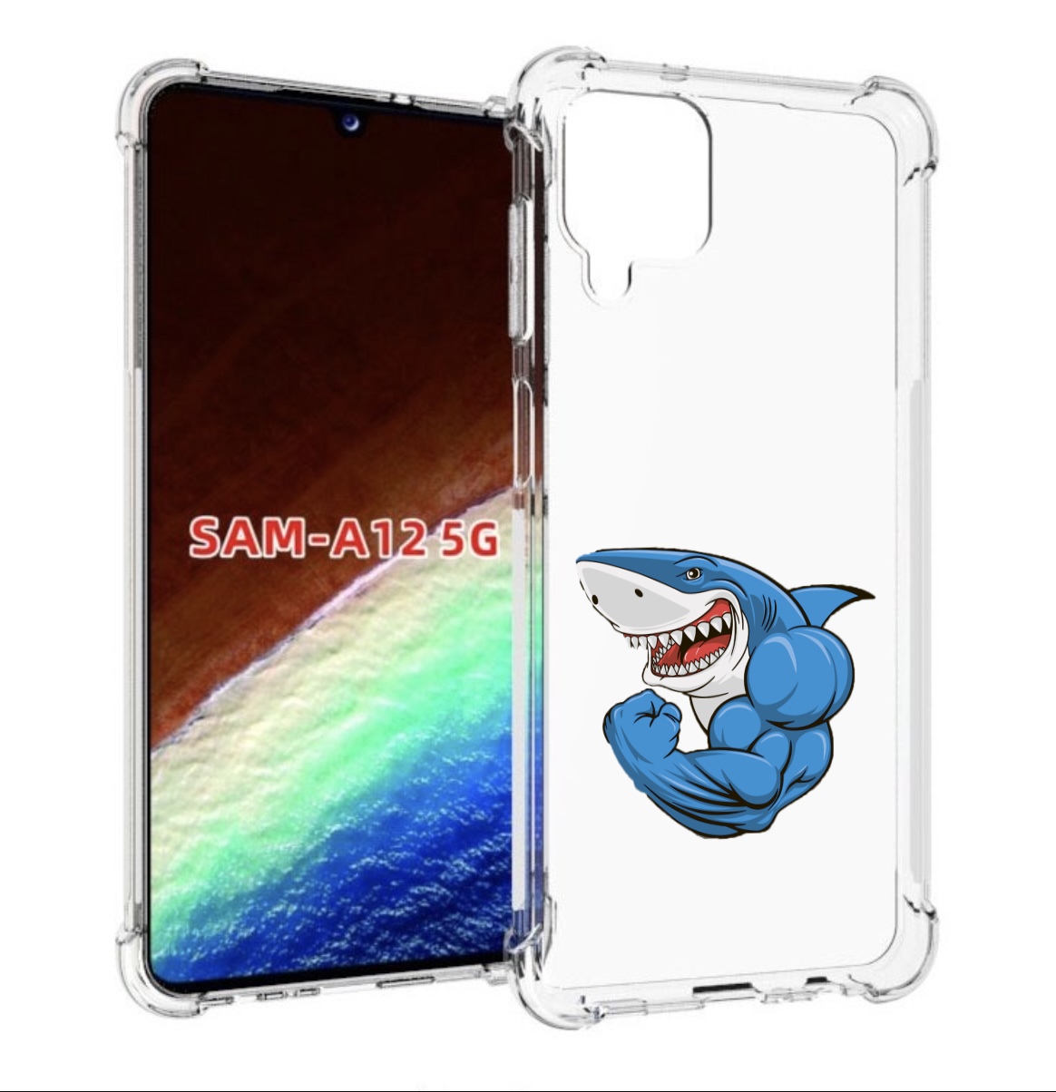 

Чехол MyPads накаченная акула для Samsung Galaxy A12 (SM-A125F) 2020/21/A12 Nacho SM-A127F, Прозрачный, Tocco