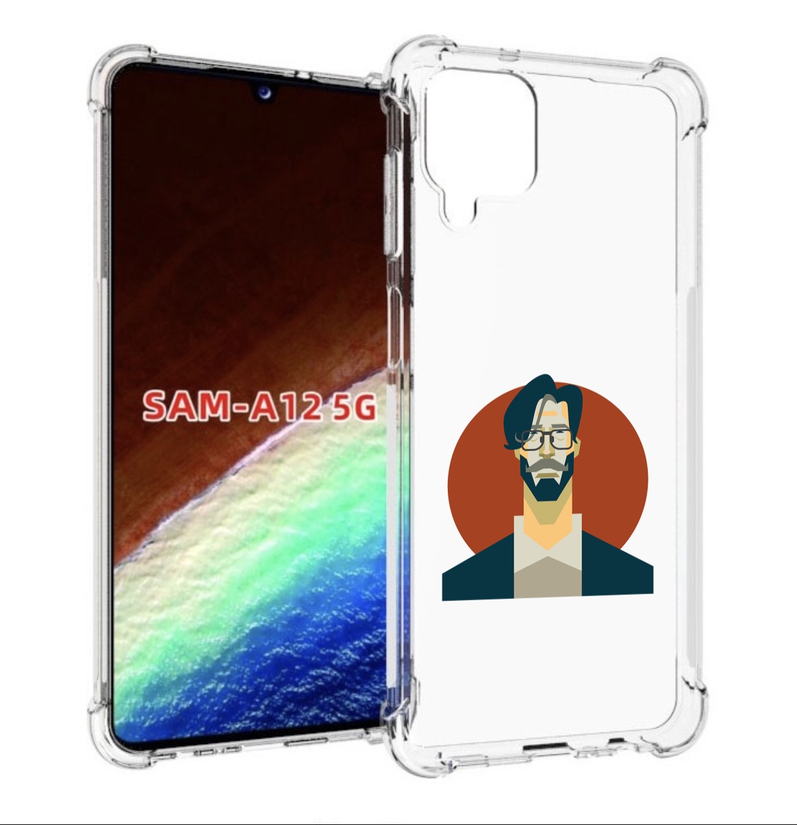 

Чехол MyPads мужичек-в-очках для Samsung Galaxy A12 (SM-A125F) 2020/21/A12 Nacho SM-A127F, Прозрачный, Tocco