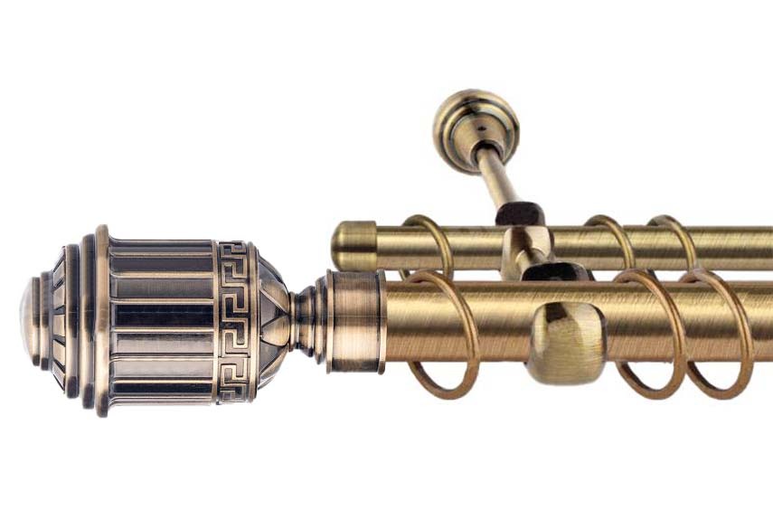 

Карниз Старос кованый двухрядный для тюля штор и портьеры, бронза, 240см, Бронзовый, Старос