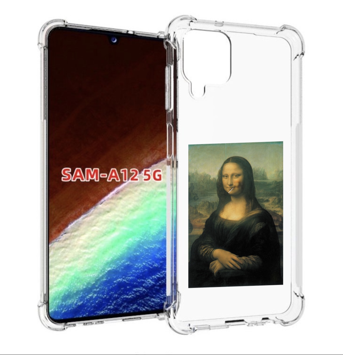 

Чехол MyPads монализа-с-чупачупсом для Samsung Galaxy A12 (SM-A125F) 2020/21, Прозрачный, Tocco