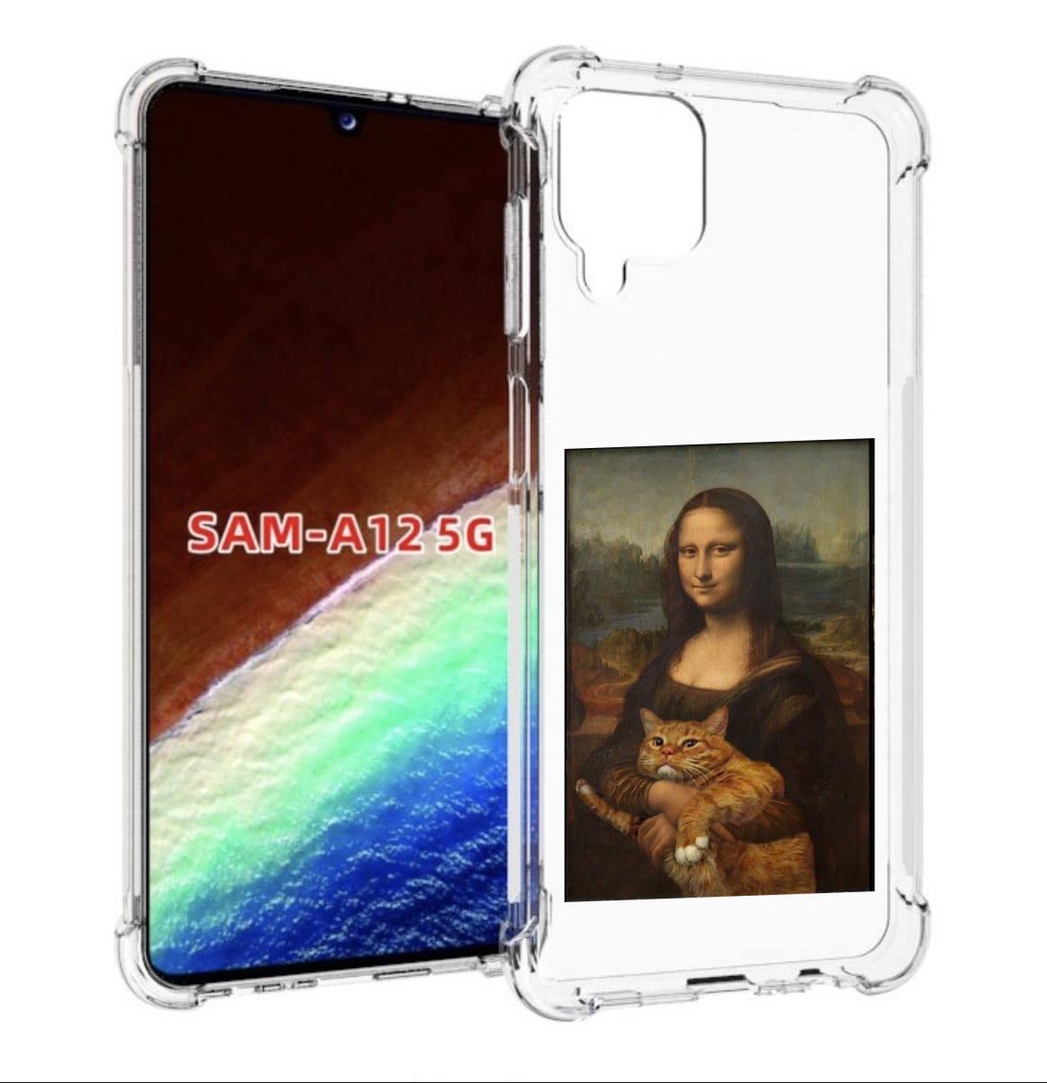 

Чехол MyPads монализа-с-котиком для Samsung Galaxy A12 (SM-A125F) 2020/21, Прозрачный, Tocco