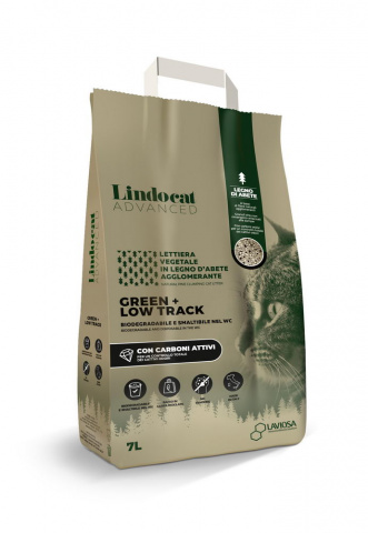 фото Комкующийся наполнитель lindocat advanced green + low track, древесный, 3 кг, 3 л,