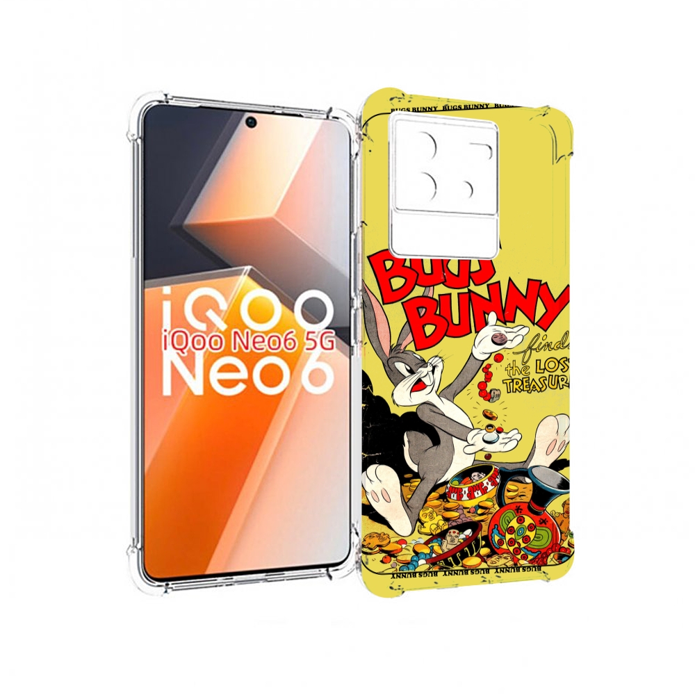 

Чехол MyPads бакс-банни-и-еда для Vivo iQoo Neo 6 5G, Прозрачный, Tocco