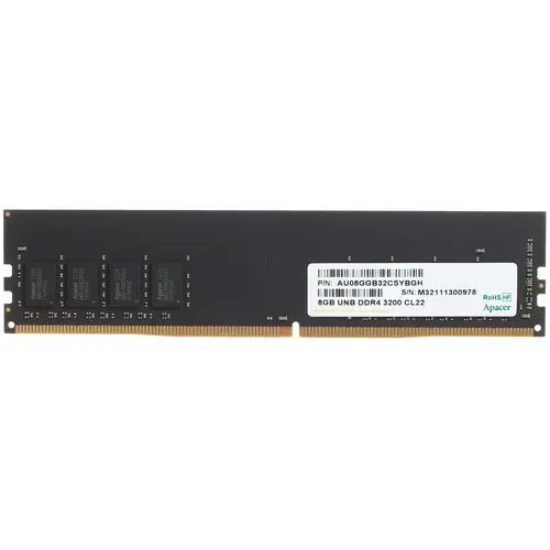 

Оперативная память Apacer (EL.08G21.GSH), DDR4 1x8Gb, 3200MHz