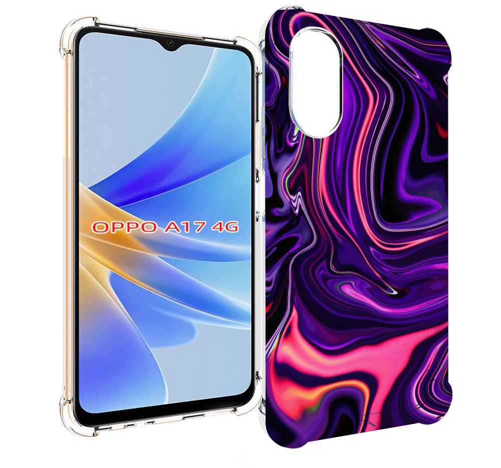 

Чехол MyPads фиолетовые краски для OPPO A17, Прозрачный, Tocco