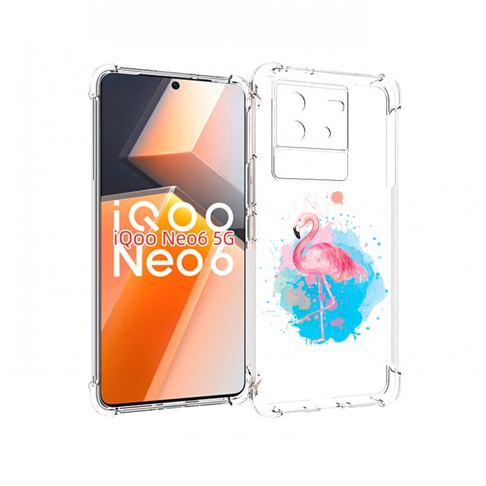 

Чехол MyPads акварельное-фламинго для Vivo iQoo Neo 6 5G, Прозрачный, Tocco