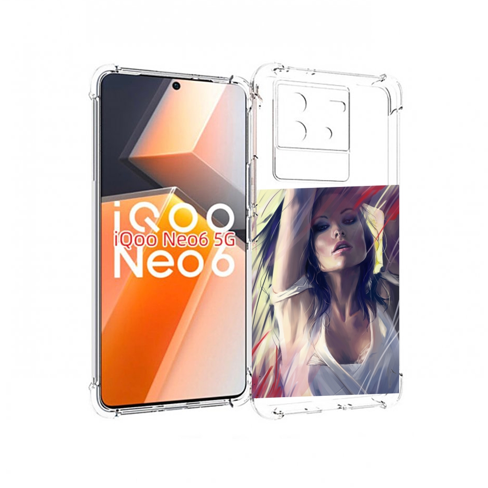 

Чехол MyPads акварельная-девушка женской для Vivo iQoo Neo 6 5G, Прозрачный, Tocco