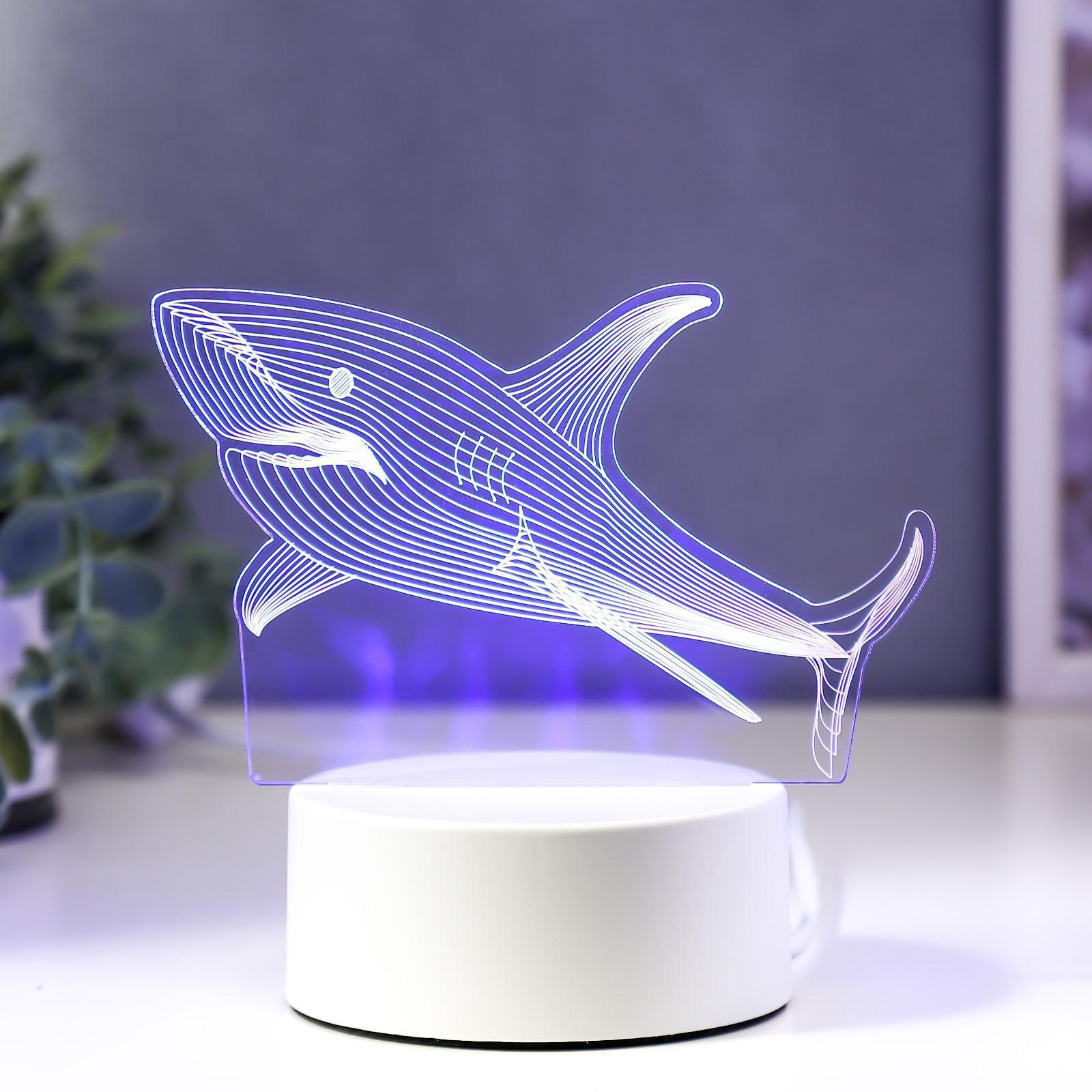 

Светильник Акула LED RGB от сети 9,5х15х14 см