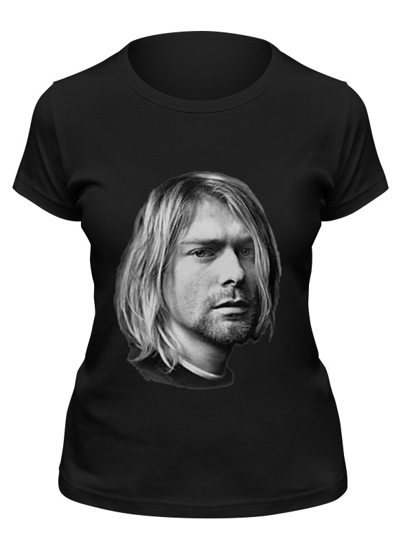 

Футболка женская Printio Kurt cobain черная S, Черный, Kurt cobain