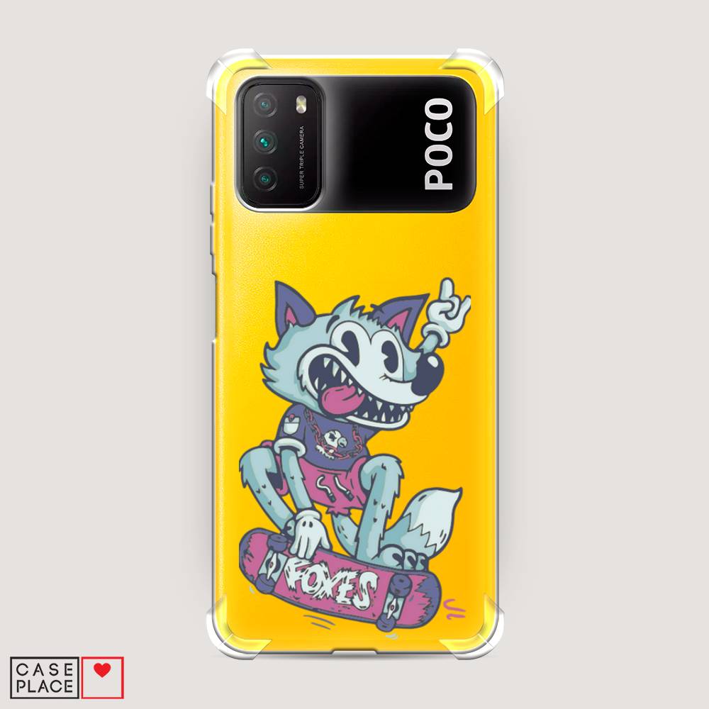 

Чехол Awog на Poco M3 "Foxes", Разноцветный, 39551-1