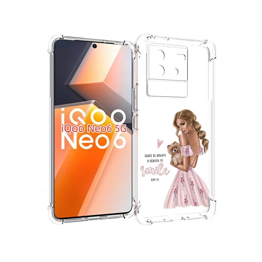 

Чехол MyPads Улыбайся-чаще женский для Vivo iQoo Neo 6 5G, Прозрачный, Tocco