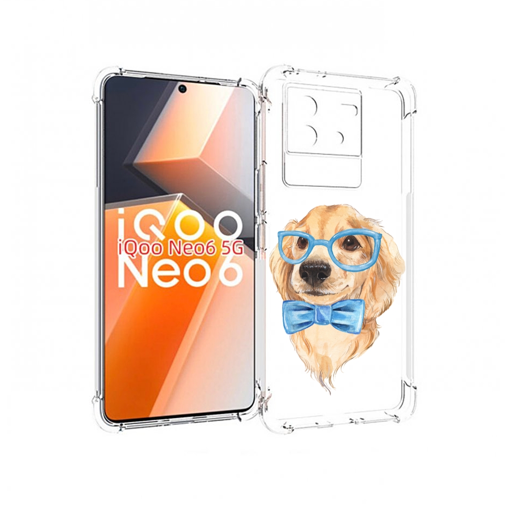 

Чехол MyPads Собака интеллигент для Vivo iQoo Neo 6 5G, Прозрачный, Tocco