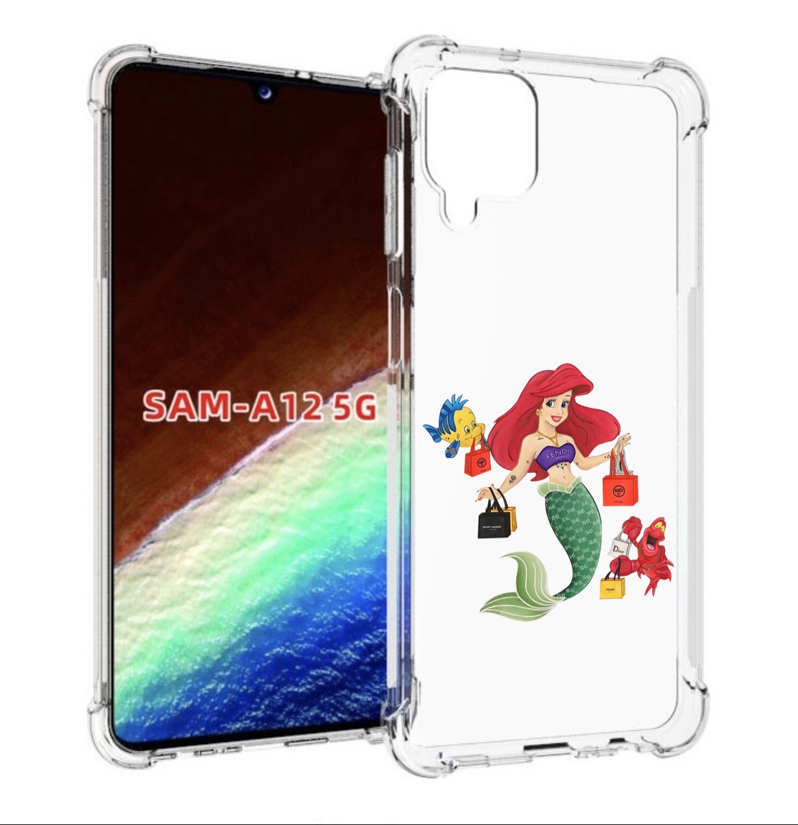 

Чехол MyPads модная-русалка женский для Samsung Galaxy A12 (SM-A125F) 2020/21, Прозрачный, Tocco