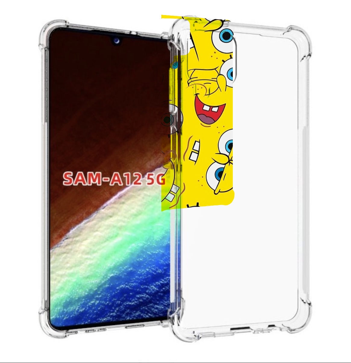 

Чехол MyPads много-спанч-боба для Samsung Galaxy A12 (SM-A125F) 2020/21/A12 Nacho SM-A127F, Прозрачный, Tocco