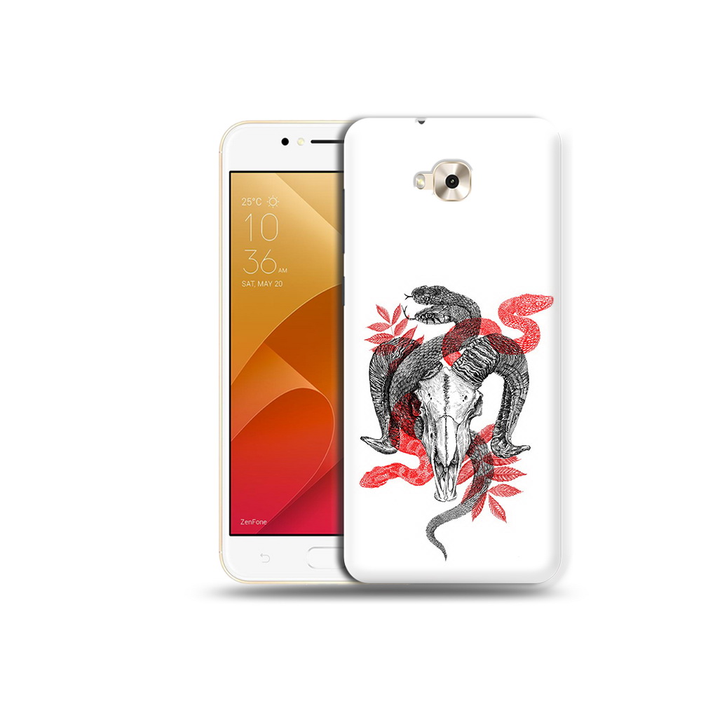 

Чехол MyPads Tocco для Asus ZenFone Live (ZB501KL) змея в черепе рисунок, Tocco