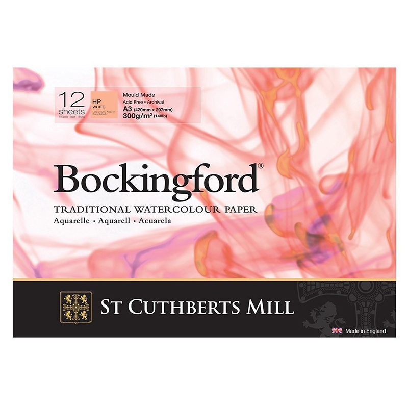 Альбом для акварели ST Cuthberts Mill Bockingford, склеенный, 300 г/м2, А3, 12 л