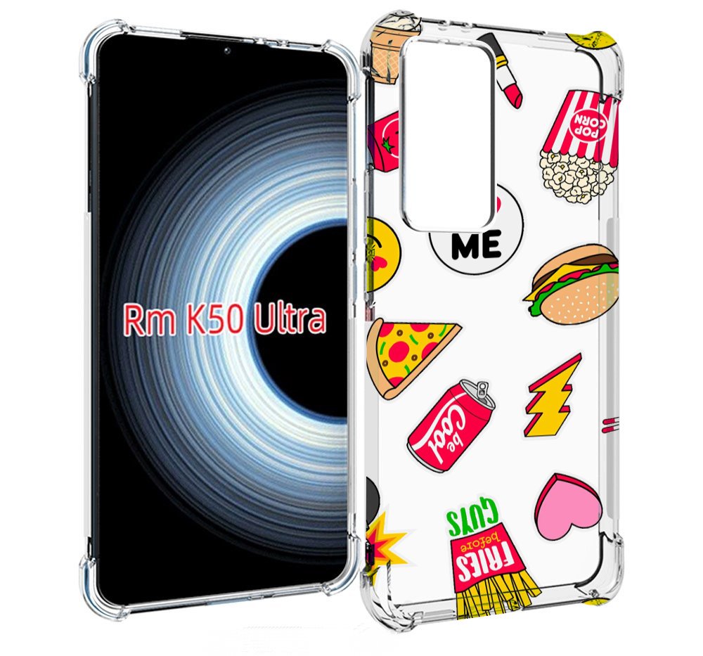 

Чехол MyPads фаст-фуд для Xiaomi 12T / Redmi K50 Ultra, Прозрачный, Tocco