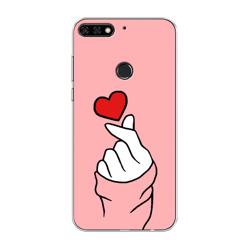 

Чехол Awog на Huawei Y7 Prime 2018 "Милое сердечко", Белый;красный;черный, 66450-7