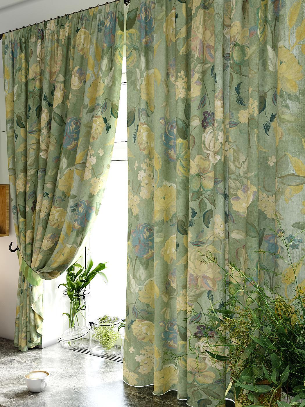 

Комплекты штор AT HOME Акониса высота 180 см, ширина 150 см, Зеленый, 920278