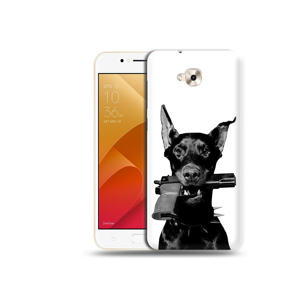 

Чехол MyPads Tocco для Asus ZenFone Live (ZB501KL) доберман с пистолетом, Tocco