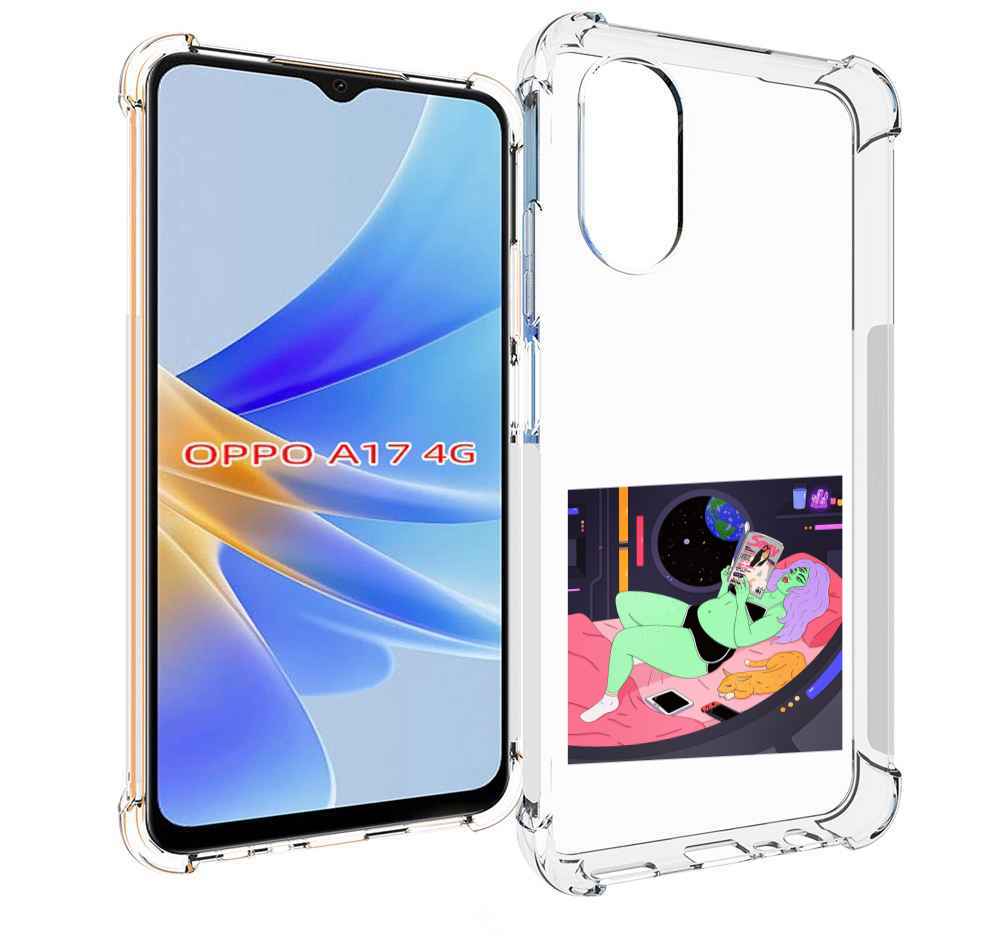 

Чехол MyPads трехглазая девушка зеленая для OPPO A17, Прозрачный, Tocco