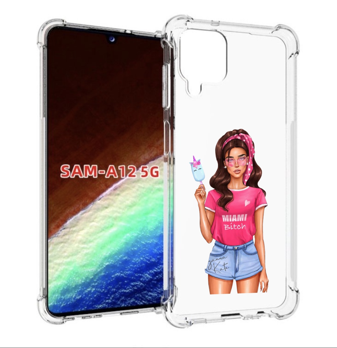 

Чехол MyPads майами-битч женский для Samsung Galaxy A12 (SM-A125F) 2020/21, Прозрачный, Tocco