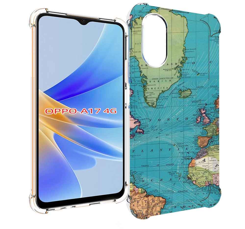 

Чехол MyPads старая карта земли для OPPO A17, Прозрачный, Tocco