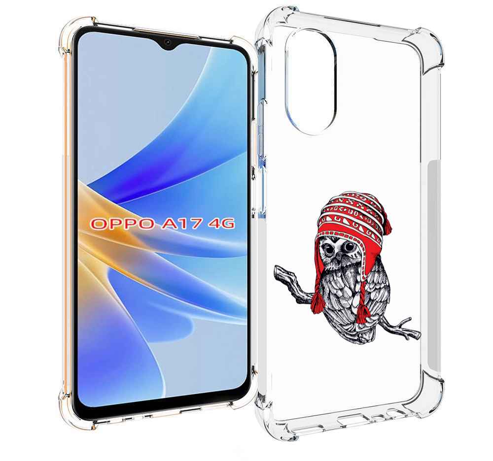 

Чехол MyPads сова-в-красной-шапке-на-веточке для OPPO A17, Прозрачный, Tocco