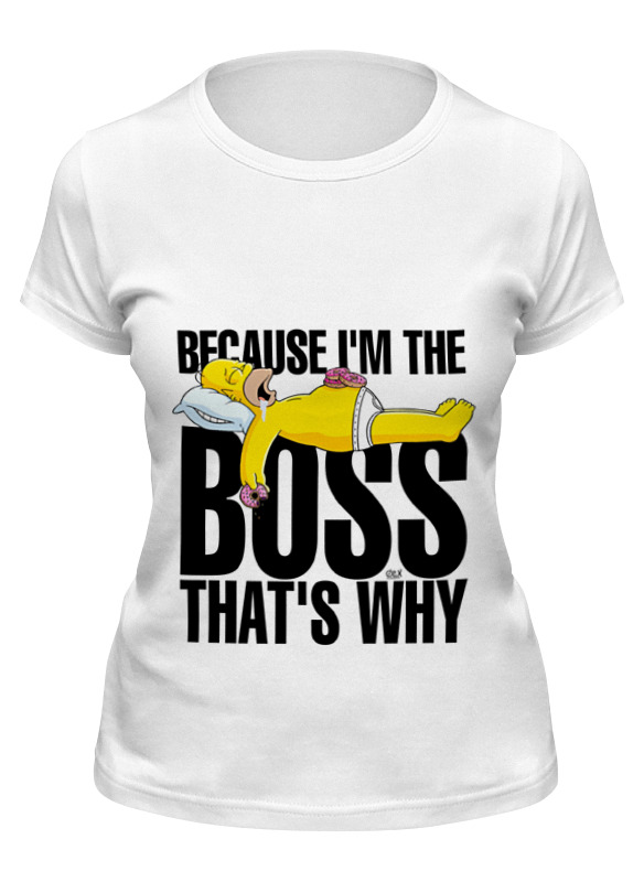 

Футболка женская Printio Because i'm the boss белая S, Because i'm the boss