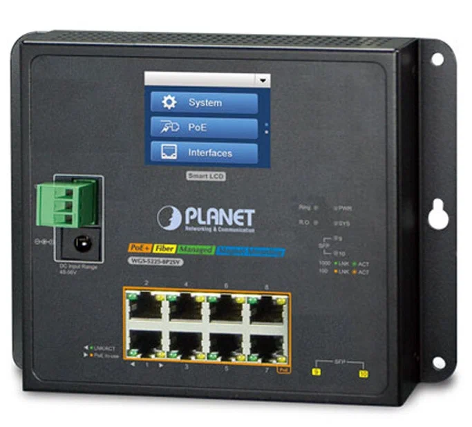 

Коммутатор Planet WGS-5225-8P2SV черный