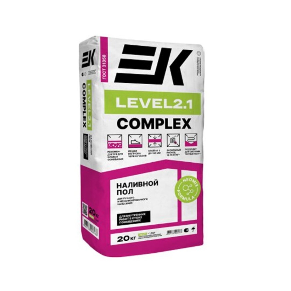 

Наливной пол ЕК LEVEL 2.1 быстротвердеющий 20 кг
