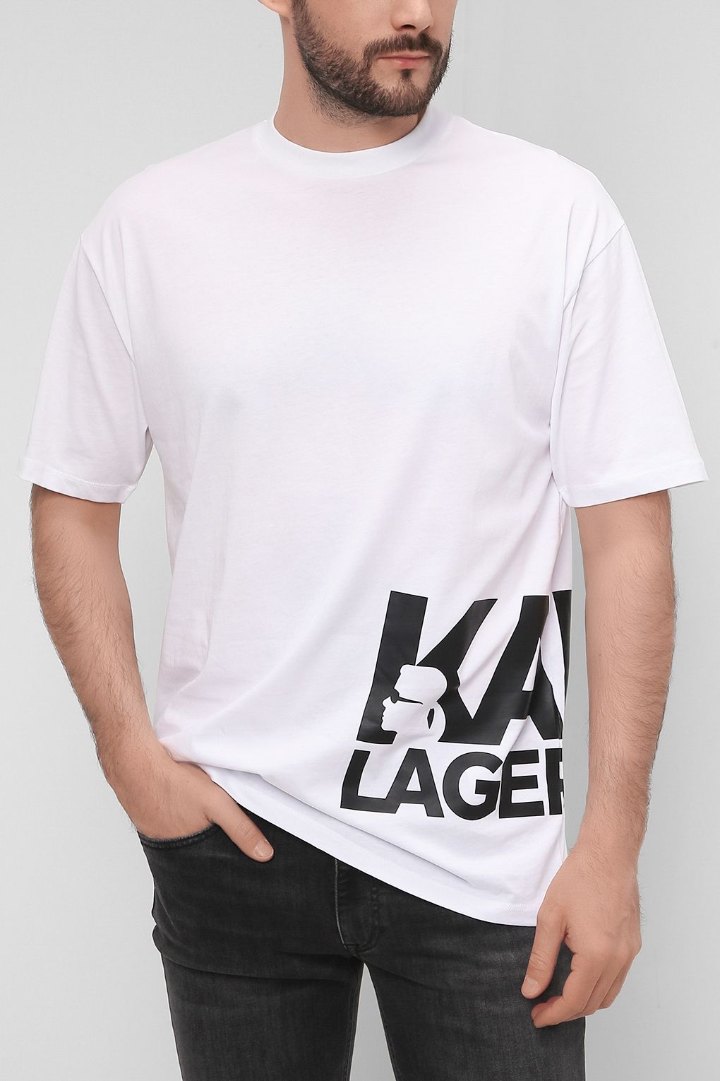 

Футболка мужская Karl Lagerfeld 521224_755285 белая XS, 521224_755285