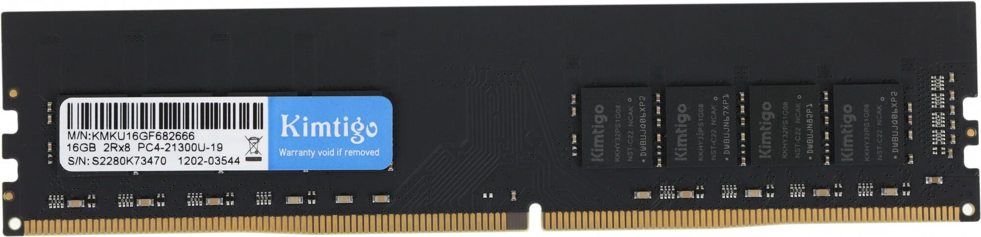 

Оперативная память Kimtigo (KMKU16GF682666), DDR4 1x16Gb, 2666MHz