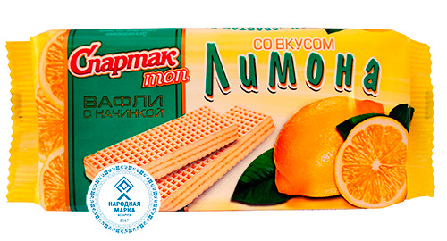 Вафли Спартак Топ со вкусом лимона 100 г
