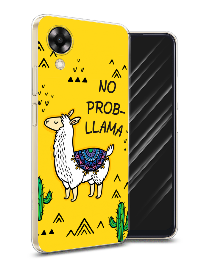 

Чехол Awog на Oppo A17K "No probLLama", Желтый;черный;синий, 2512850-2