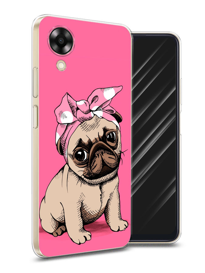 

Чехол Awog на Oppo A17K "Dog Pin-Up", Розовый;бежевый, 2512850-2