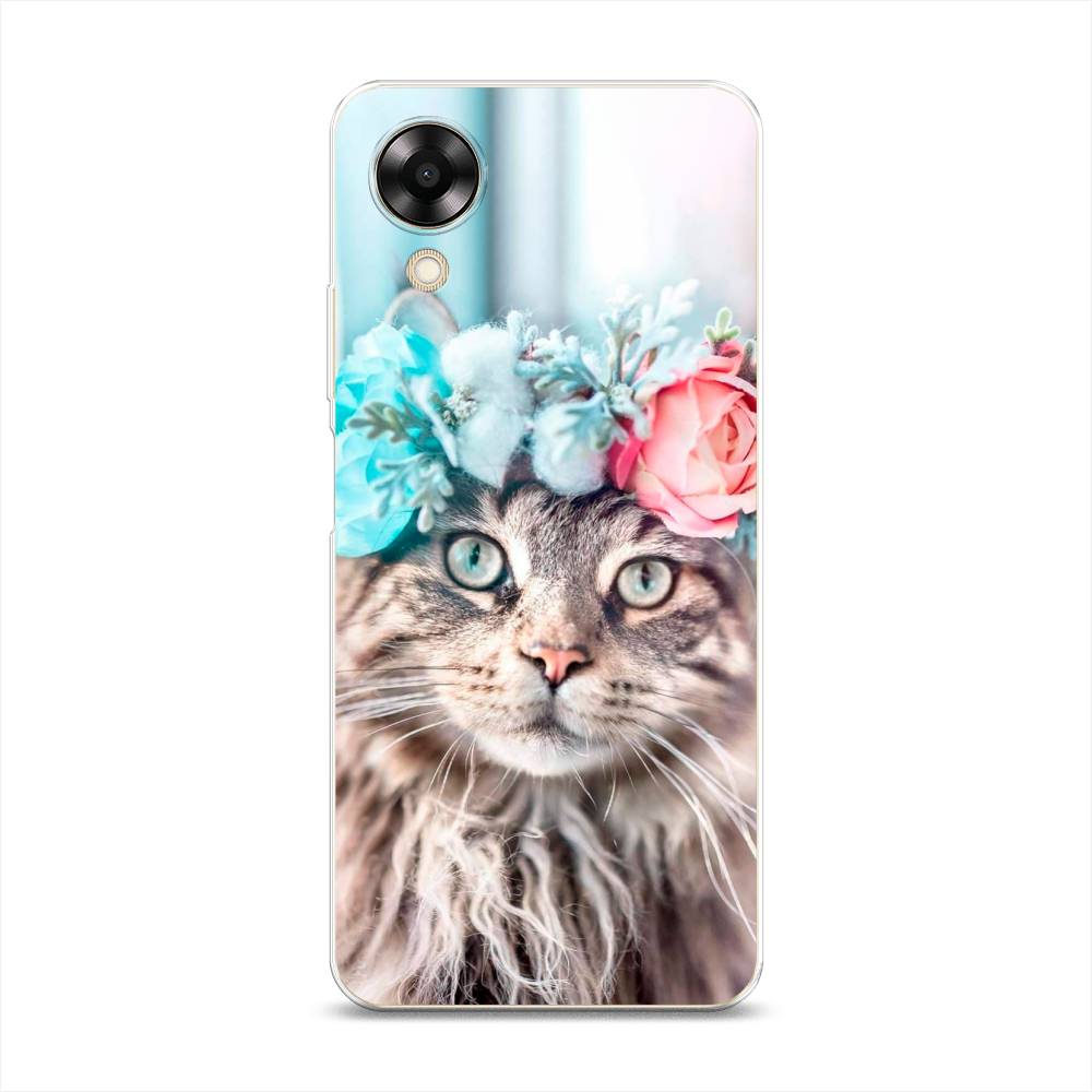 

Чехол Awog на Oppo A17K "Кот в венке", Серый;голубой;розовый, 2512850-2