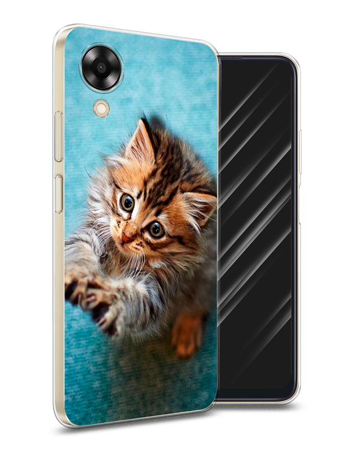 

Чехол Awog на Oppo A17K "Котенок просит есть", Голубой;коричневый;белый, 2512850-2