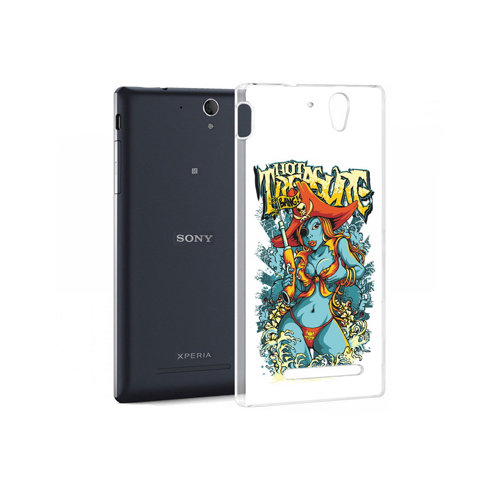 Чехол MyPads Tocco для Sony Xperia C5 Ultra нарисованная синяя девушка комикс