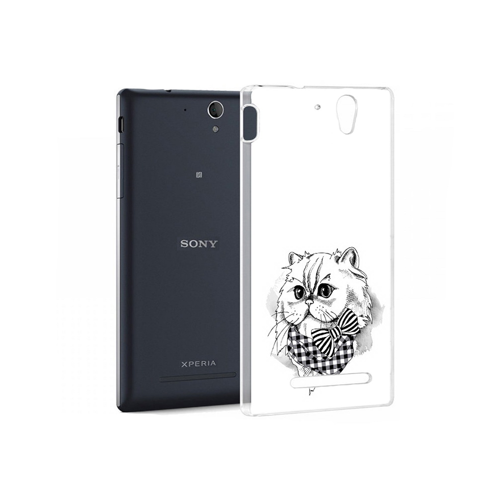 

Чехол MyPads Tocco для Sony Xperia C5 Ultra нарисованная красивая кошечка, Прозрачный, Tocco