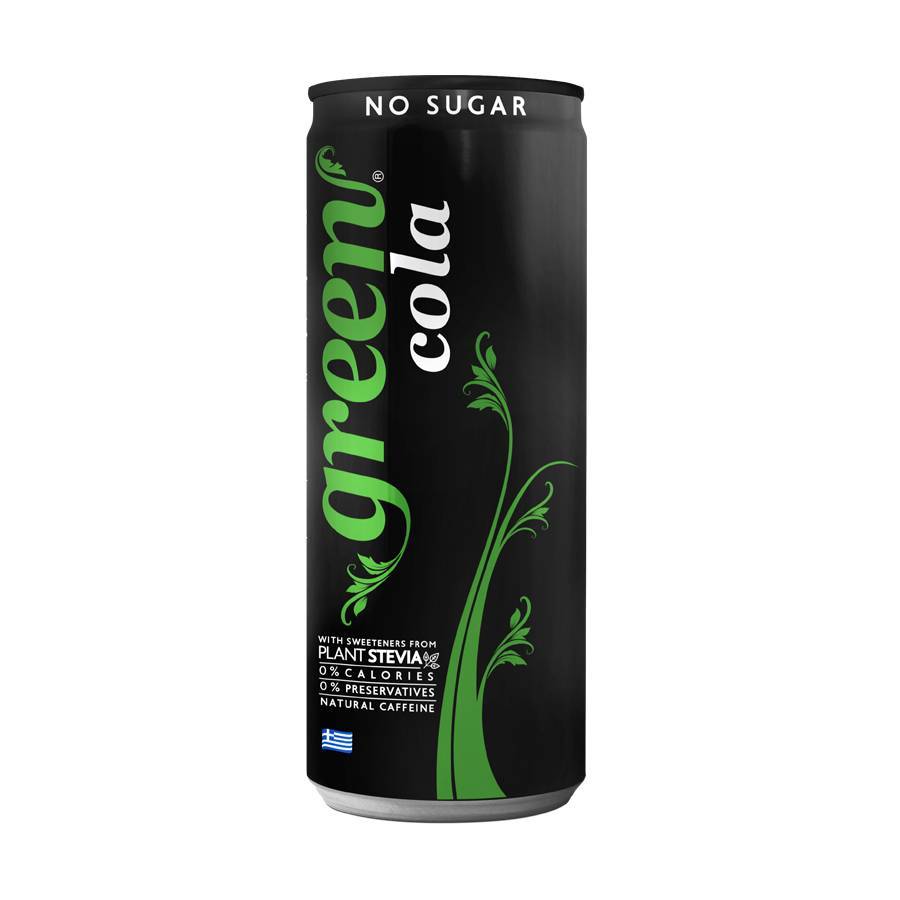 Напиток Green Cola сильногазированный, без сахара, кола, 330 мл